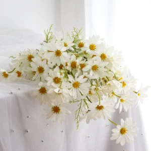 Artificial Daisy Flowers Bouquet – 10pcs UV Resistant Faux Summer Blooms