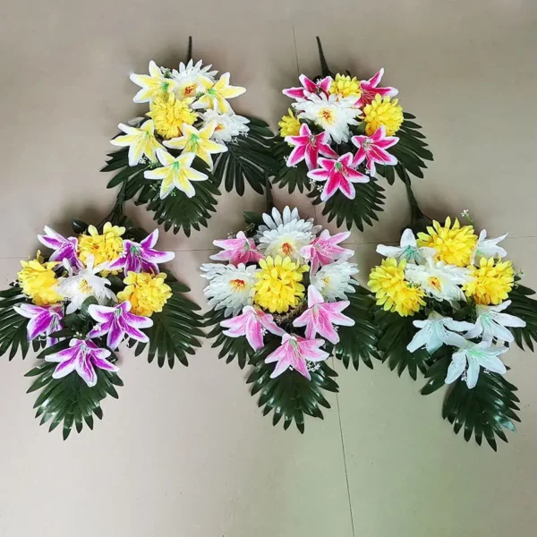 Artificial Lilies Bouquet – Sympathy & Funeral Flowers - Image 2