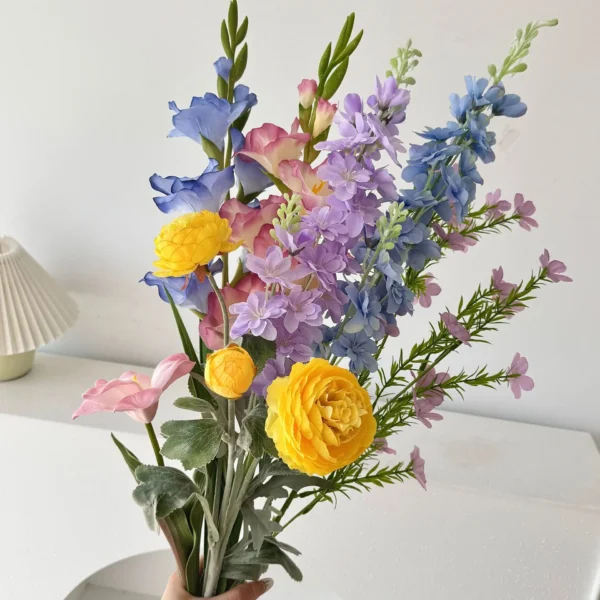 Spring Rose & Lily Bouquet – Artificial Wedding Flowers - Image 2