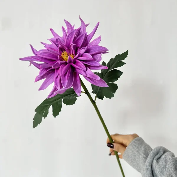 Artificial PU Dahlia Bouquet – 5 Stems Funeral Flowers - Image 12