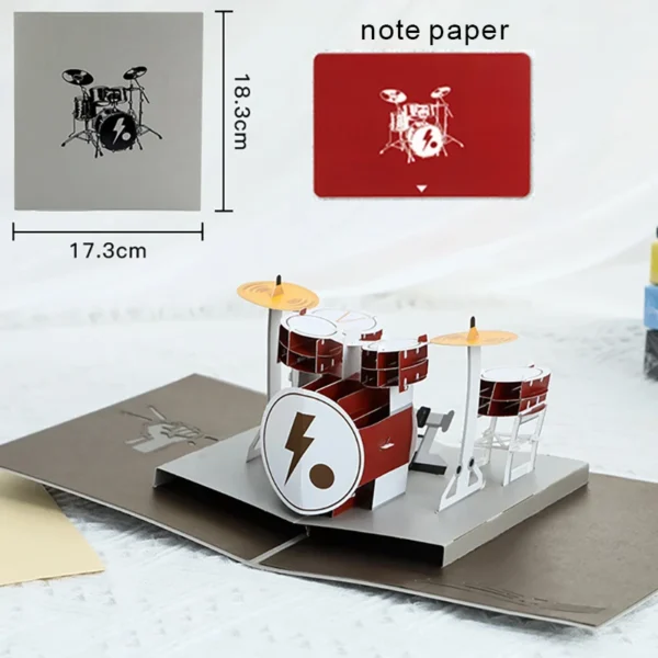 3D Pop-Up Birthday Greeting Card with Cake & Piano Design - Image 39