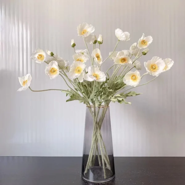 Spring Silk Poppy Stems – Artificial Floral Bouquet Decor - Image 36
