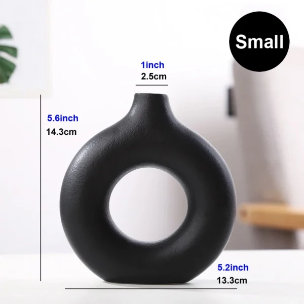 Nordic Ceramic Donut Vase – Modern Home & Office Decor - Image 9
