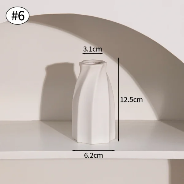 White Nordic Ceramic Flower Vase – Modern Room Decor - Image 19