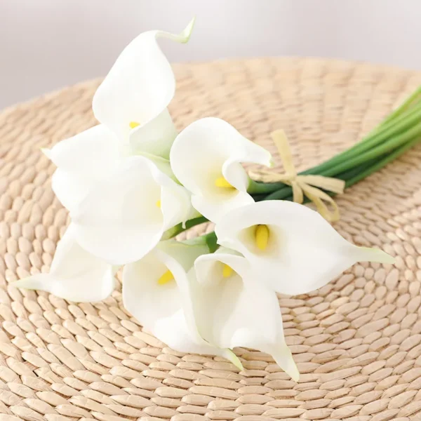 White Calla Lily Artificial Flowers Bouquet – 10Pcs - Image 2