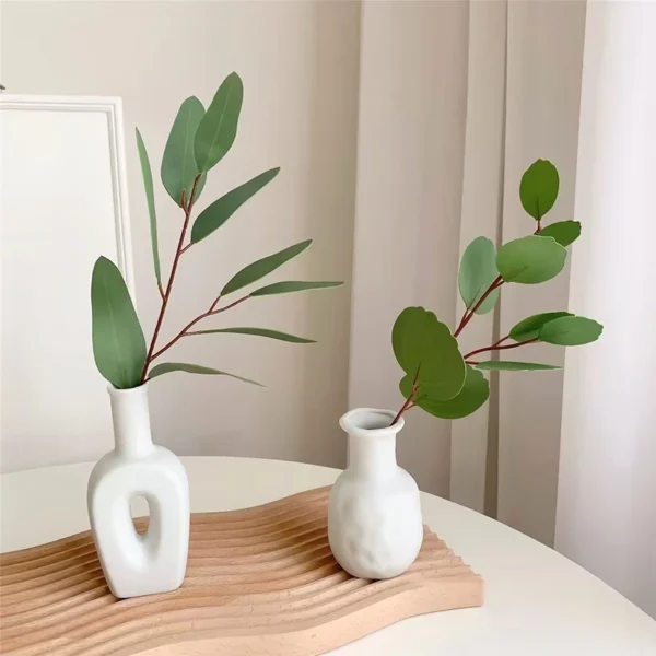 Retro Wooden Flower Vase with Silk Hydrangea Bouquet - Image 32