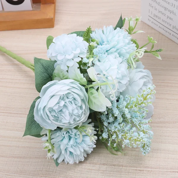 Silk Peony Bouquet – Artificial Roses for Home & Wedding - Image 8