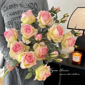 Summer Retro Rose Artificial Bouquet – Monet Garden