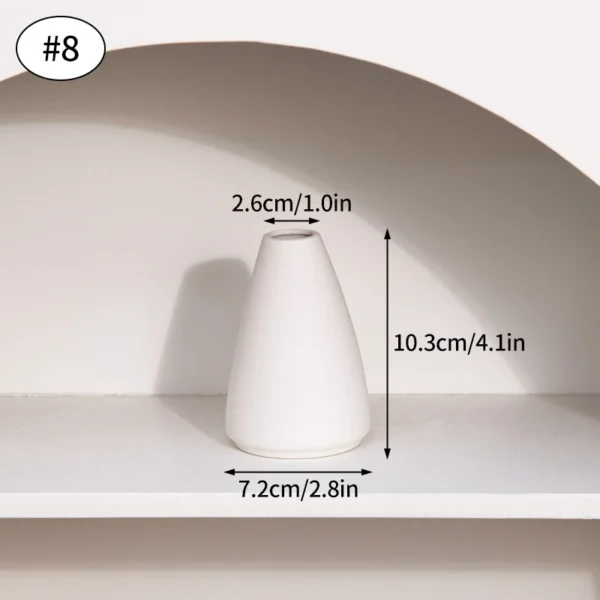 White Nordic Ceramic Flower Vase – Modern Room Decor - Image 9