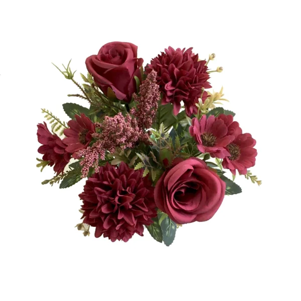 Autumn Silk Rose & Daisy Bouquet – Artificial Flowers - Image 8