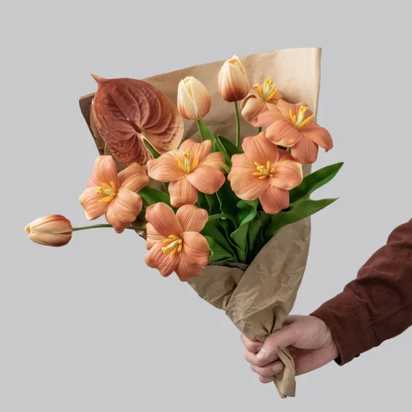 Artificial Anthurium Flowers – 10Pc Birthday Bouquet - Image 3