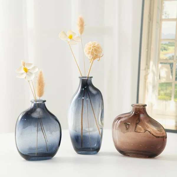 Retro Nordic Transparent Glass Vase for Flowers - Image 14