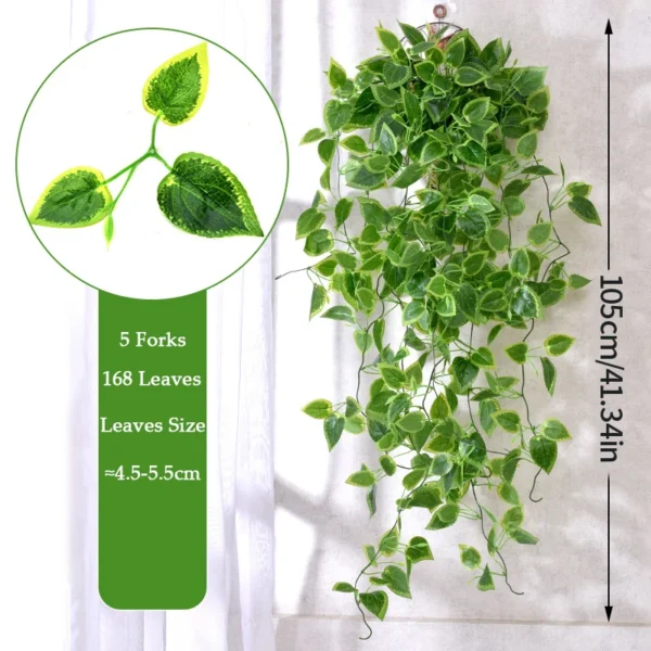 105cm Faux Green Ivy Hanging Vines for Wedding & Home - Image 2