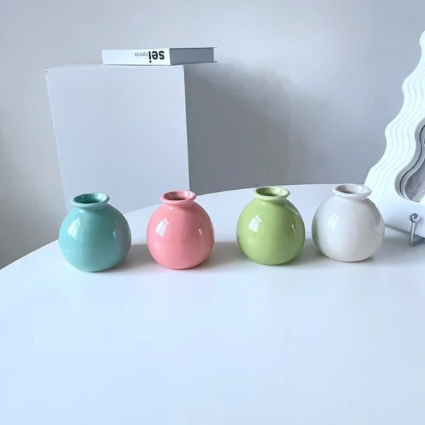 Mini Ceramic Glaze Vase – Multi-Coloured Bud Pot - Image 5