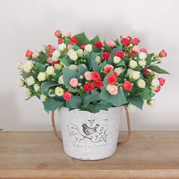 Spring Rose Silk Bouquet – Wedding & Home Decoration - Image 3