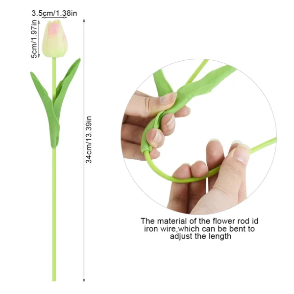 Artificial PU Tulip Bouquet – 5/10pcs Real Touch Flowers - Image 8