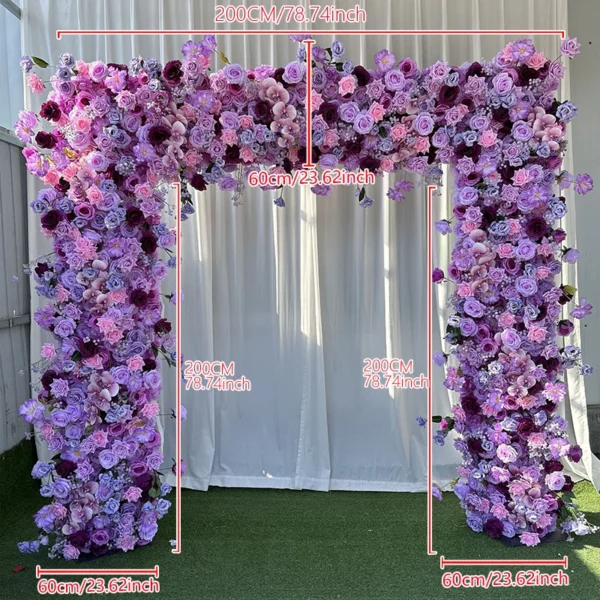 Luxury Purple Hydrangea 5D Wedding Arch & Table Decor - Image 13