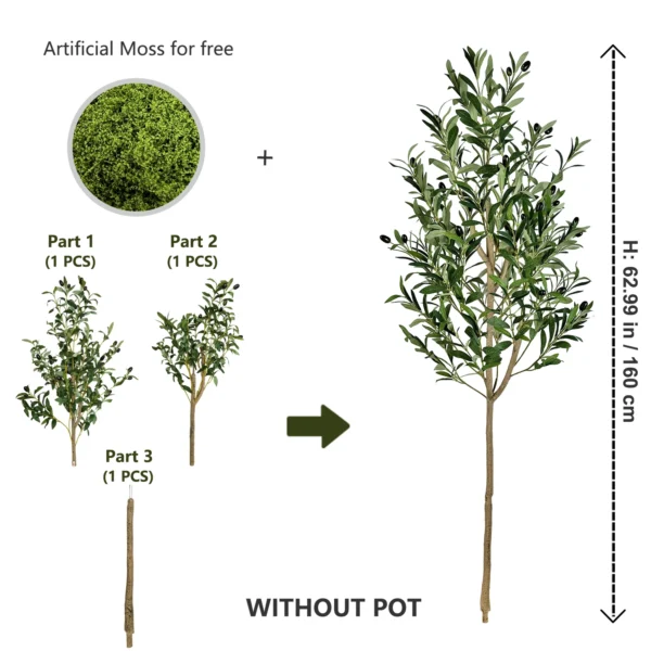 Large 110-200CM Artificial Olive Branch Indoor Decor - Image 12