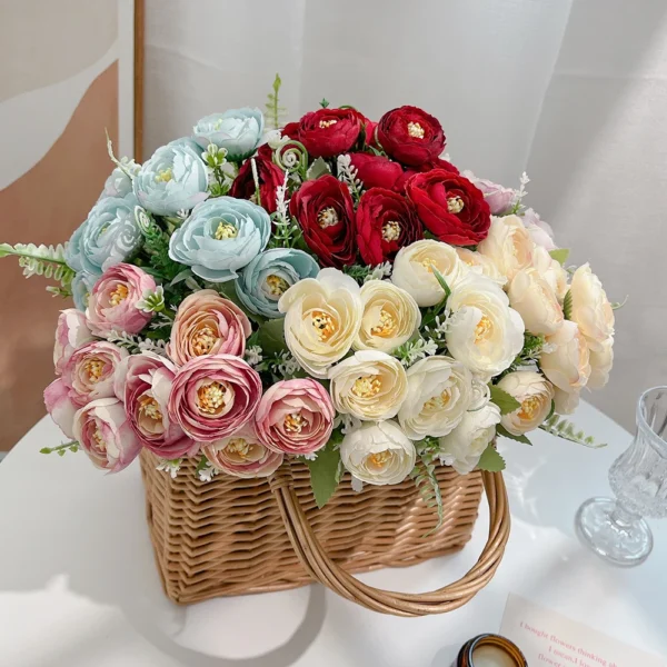 Artificial Peony Bouquet 30cm – 10 Heads Silk Flowers - Image 6