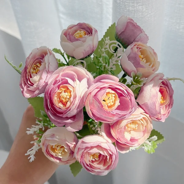 Artificial Peony Bouquet 30cm – 10 Heads Silk Flowers - Image 15