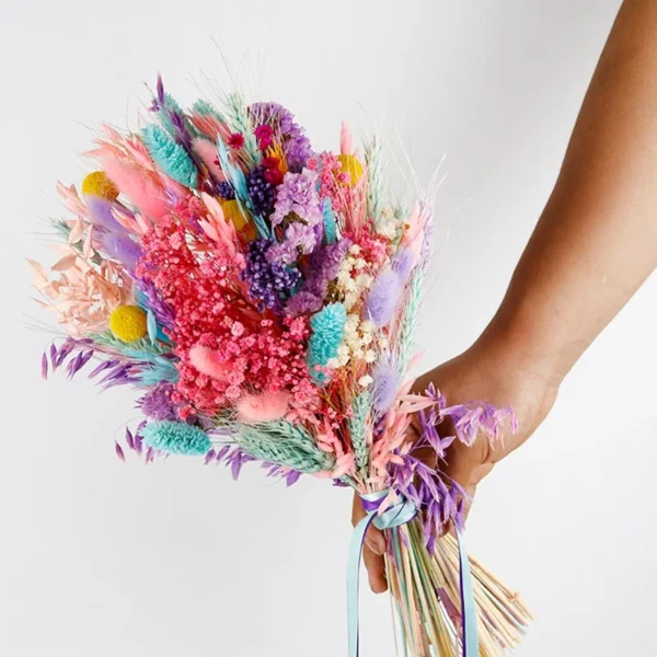 Colorful Dried Flower Wedding & Home Decor Bouquet - Image 4