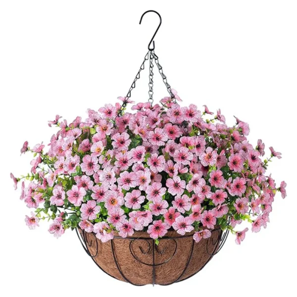 Artificial Violet Hanging Basket – Summer Flowers - Image 18