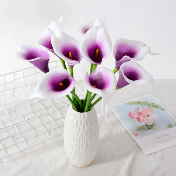White Calla Lily Artificial Flowers Bouquet – 10Pcs - Image 6