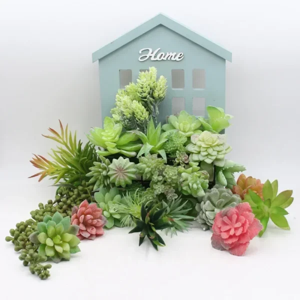 12pcs Artificial Succulent Plants – Mini Green Decor Set - Image 6