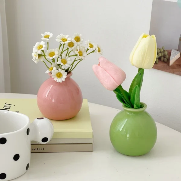 Mini Ceramic Glaze Vase – Multi-Coloured Bud Pot - Image 6