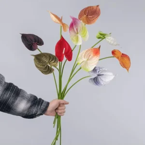 Artificial Anthurium Flowers – 10Pc Birthday Bouquet