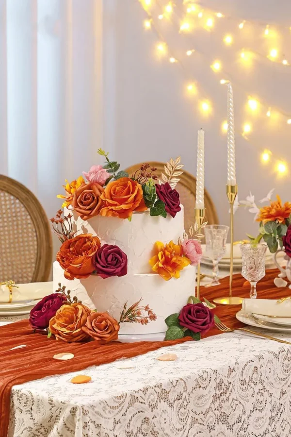 YeeNanee Autumn Terracotta Artificial Flowers Set - Image 4