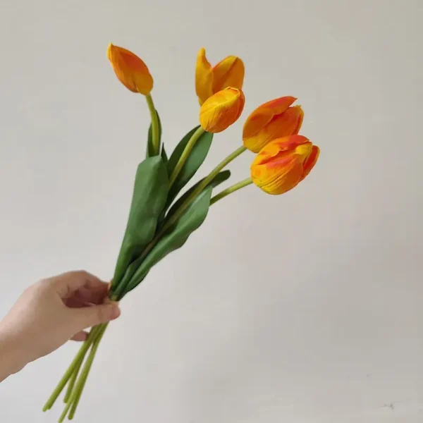 Artificial Tulip Bouquet – Handmade PU Home Decor Flowers - Image 5