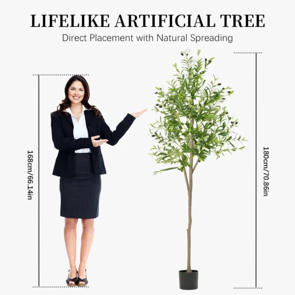 Artificial Olive Tree 4-6FT with Fruit & Decorative Pot - Image 5