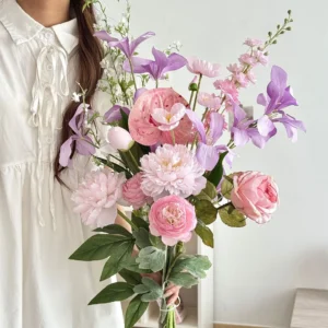 Spring Rose & Lily Bouquet – Artificial Wedding Flowers