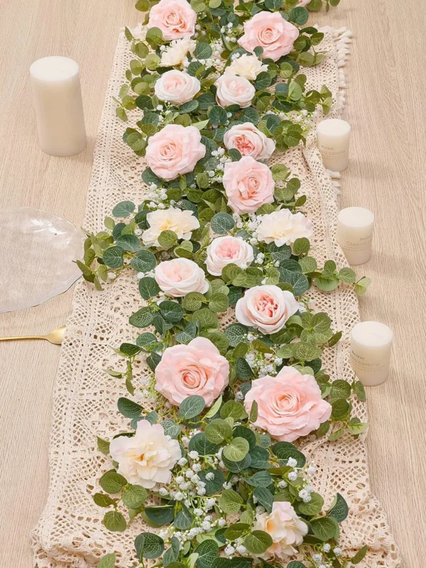 Elegant 5.9FT Eucalyptus & Rose Wedding Garland - Image 10