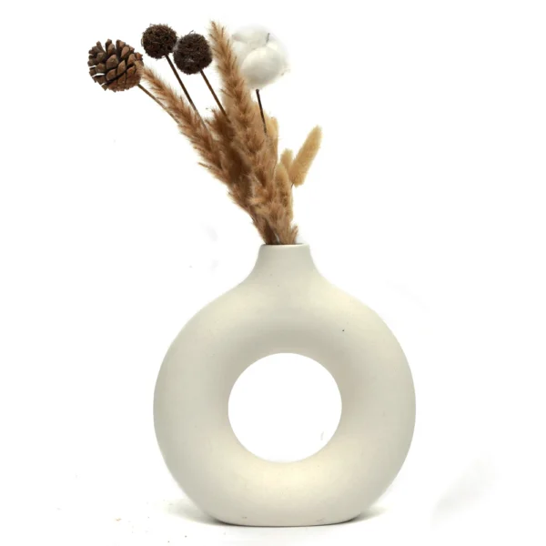 Nordic Ceramic Donut Vase – Modern Home & Office Decor - Image 5