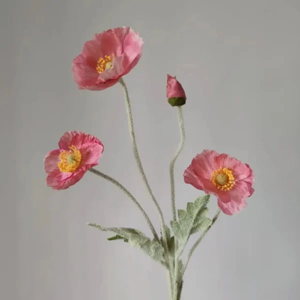 Spring Silk Poppy Stems – Artificial Floral Bouquet Decor - Image 12