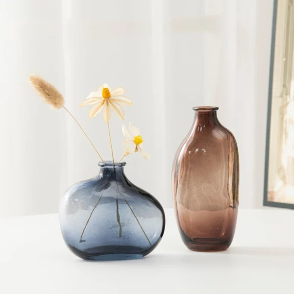 Retro Nordic Transparent Glass Vase for Flowers - Image 37