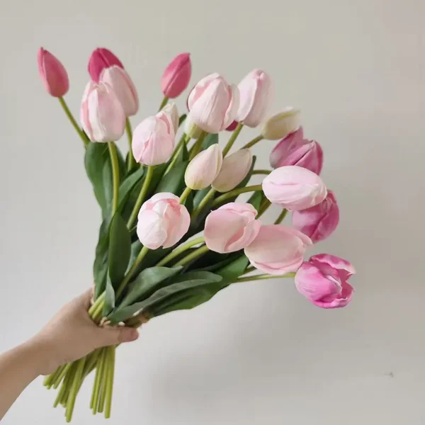 Artificial Tulip Bouquet – Handmade PU Home Decor Flowers