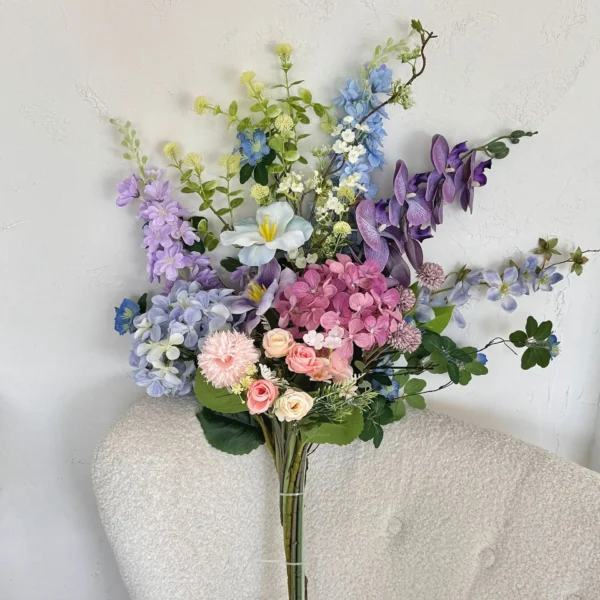 Spring Rose & Lily Bouquet – Artificial Wedding Flowers - Image 8