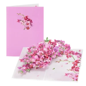 Cymbidium Orchids Pop-up Greeting Card with Envelope