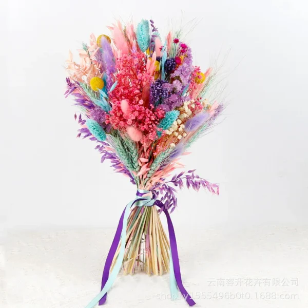 Colorful Dried Flower Wedding & Home Decor Bouquet - Image 8