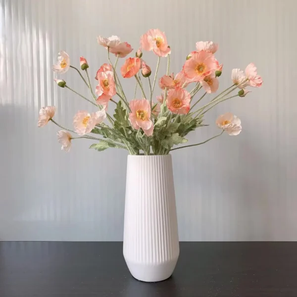 Spring Silk Poppy Stems – Artificial Floral Bouquet Decor - Image 37