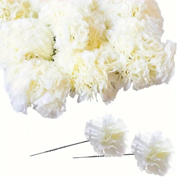 White Silk Carnation Single Stem – Sympathy & Funerals - Image 12