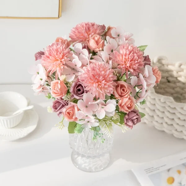 Silk Rose Bouquet – Wedding, Home & Party Decoration - Image 7