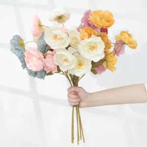 54cm Silk Peony Bouquet – 5 Heads Artificial Flowers
