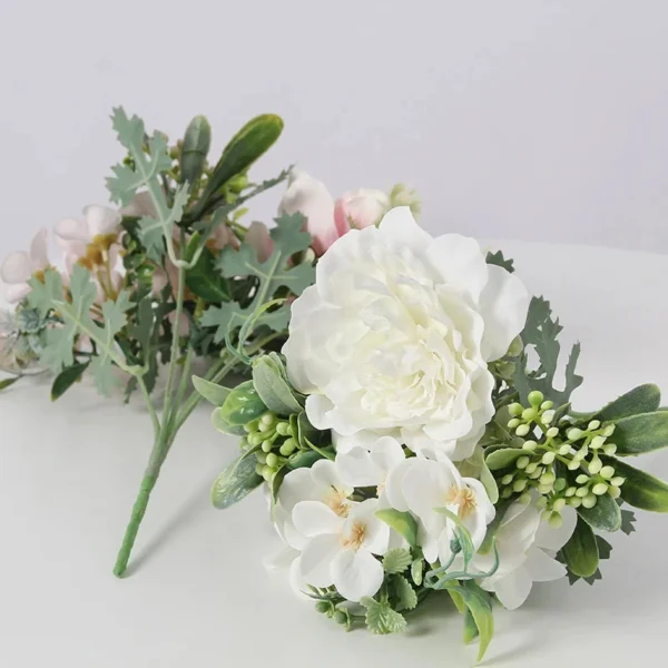 27cm Rose & Peony Silk Bouquet – Sympathy & Funerals - Image 6