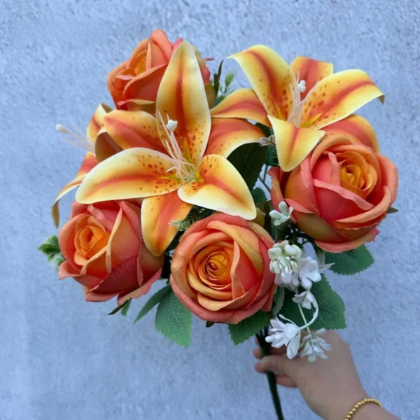 Spring Bouquet – 9 Stem Roses & Lilies, Fresh & Elegant - Image 9