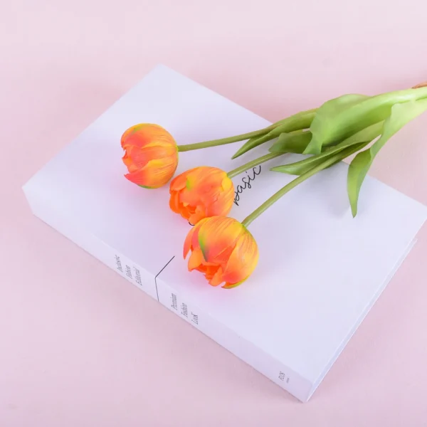 Luxury Real Touch Tulip Bouquet – 3pcs Latex Flowers - Image 12