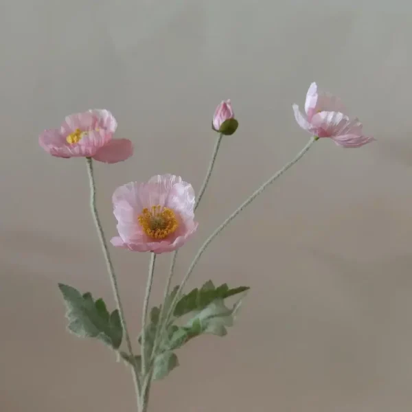 Spring Silk Poppy Stems – Artificial Floral Bouquet Decor - Image 24